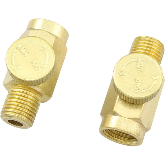 MKEUDQ-In-Line Air Flow Regulator 2PCS 1/4" NPT Male to Female Quickun Pneumatic Brass In-Line Air Flow Regulator Valves, Air Pressure Compressor Tool