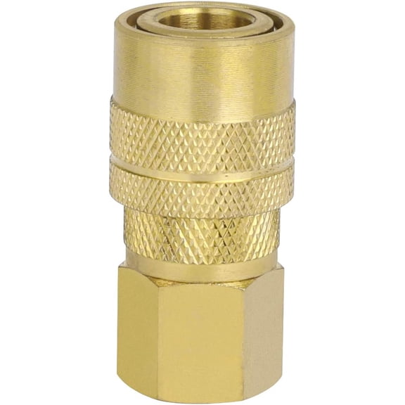 MKEUDQ-Industrial Air Coupler, 1/4 Inch Body Size, 1/4 Inch NPT Female Threads Size, Brass Air Compressor Accessories Fittings