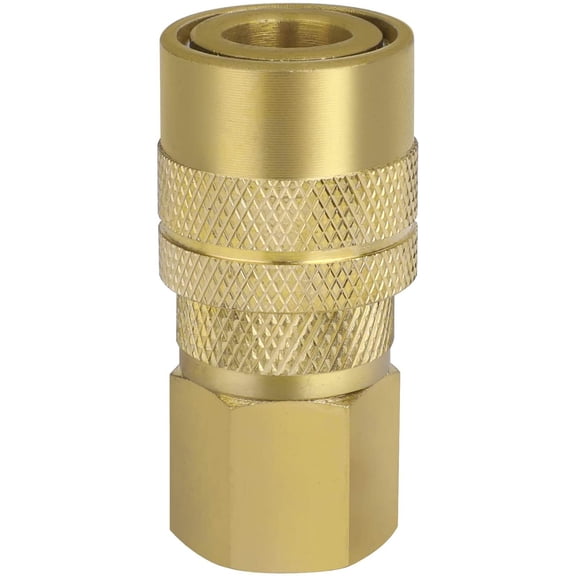 MKEUDQ-Industrial Air Coupler, 1/4 Inch Body Size, 3/8 Inch FNPT Threads Size, Brass Air Compressor Accessories Fitting