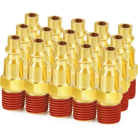 MKEUDQ-Industrial Air Plug, 1/4" NPT Male Pneumatic Plugs, Air Compressor Accessories Fittings(15-PACK)
