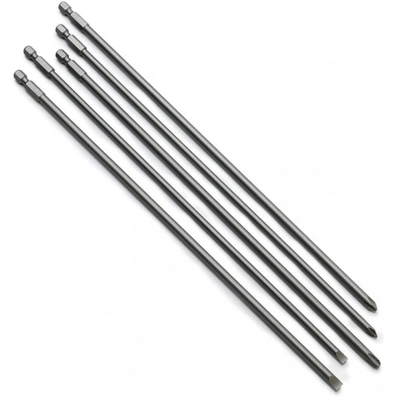 MKEUDQ-J&R Quality Tools 5 Pc Super Long S2 Phillips Screwdriver Bit Set 12in