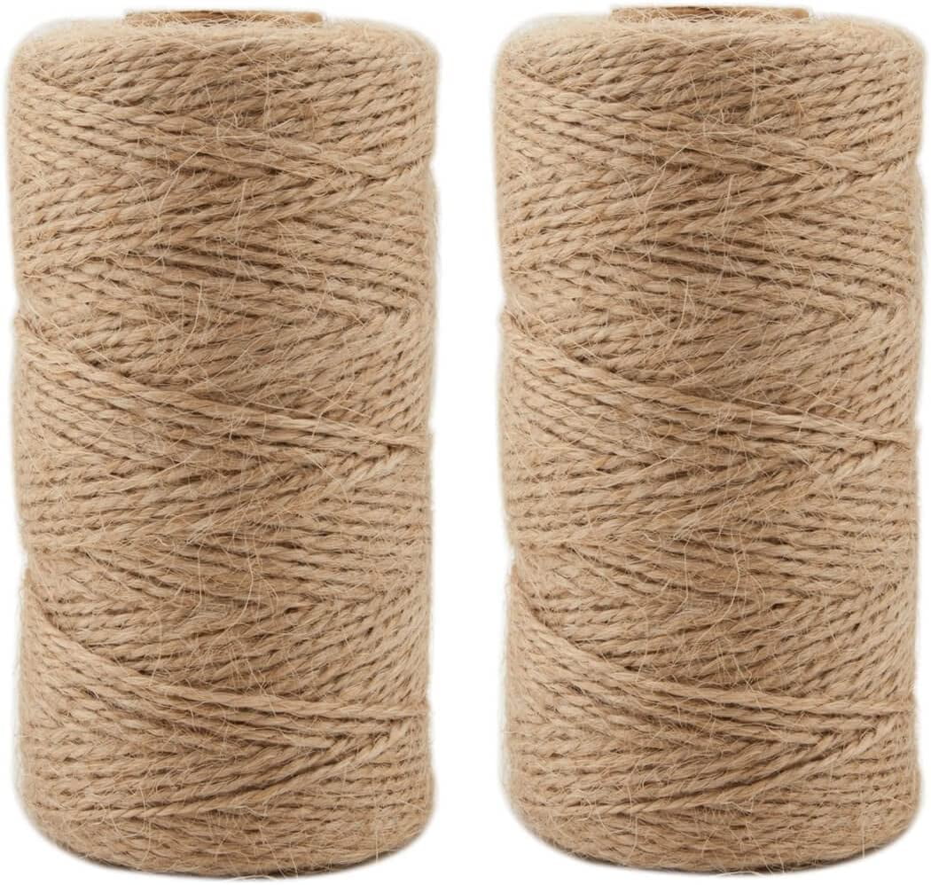 MKEUDQ-Jute Twine 656 Feet Natural Arts Crafts Jute Rope Durable ...