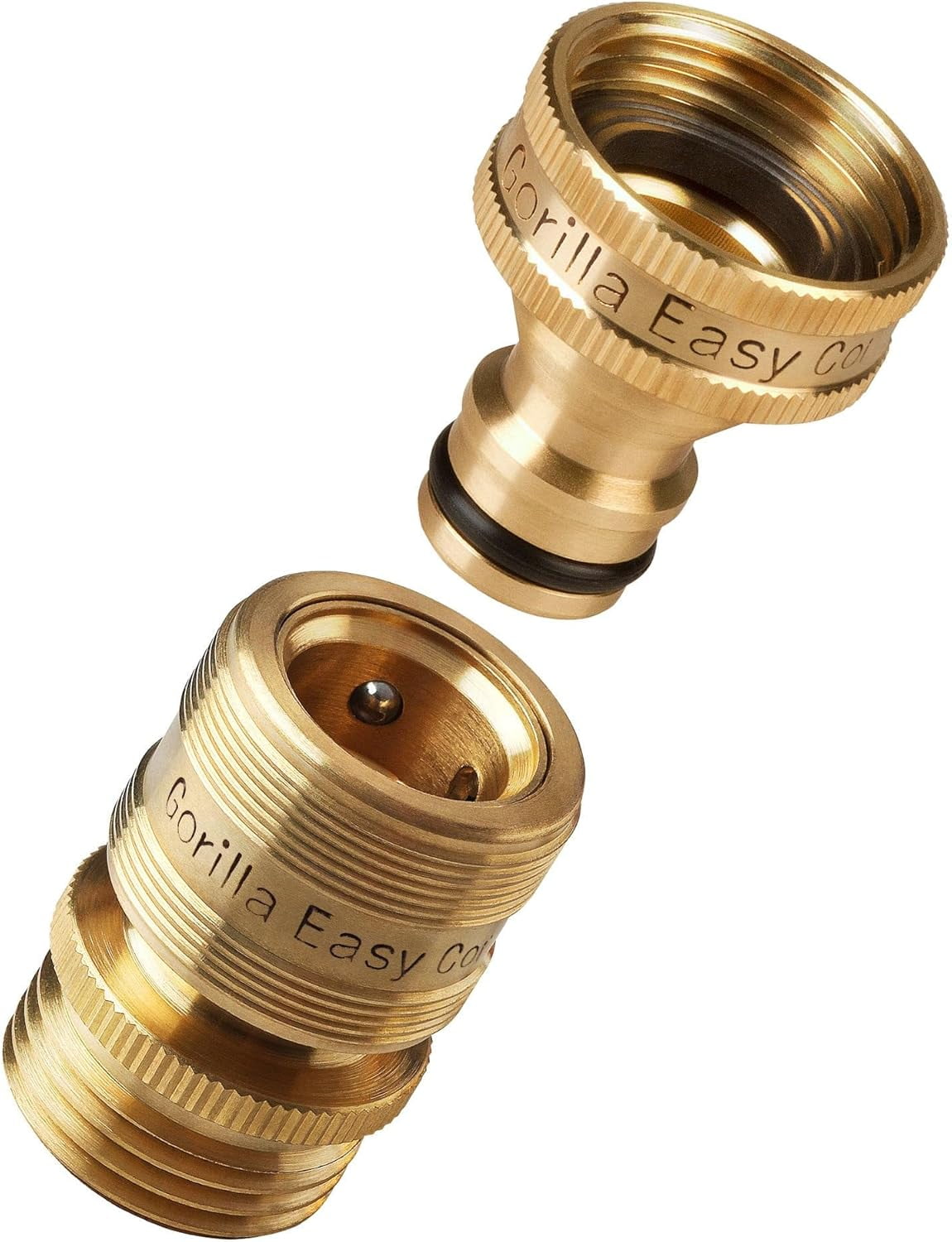 MKEUDQ-Locking Garden Hose Quick Connect Fittings. 3/4 Inch GHT Solid Brass Leak Proof to 200 PSI Heavy Duty