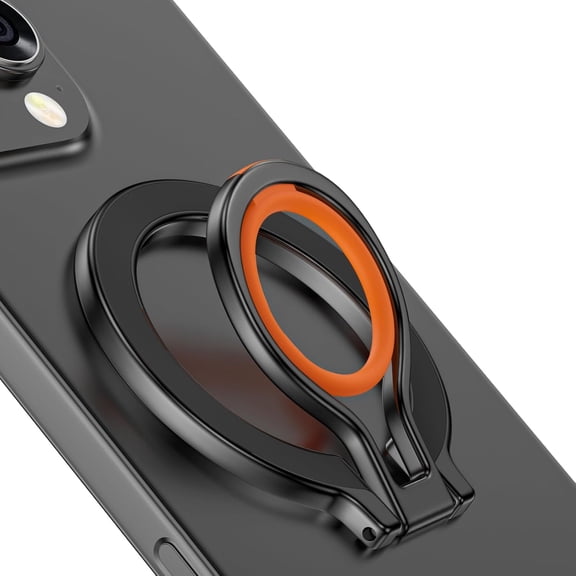 MKEUDQ-Magnetic Phone Grip Holder for MagSafe Ring Stand Holder Adjustable Kickstand for iPhone 17 16 Pro Max 15 14 13 12, MagSafe Finger Loop Stand with Silicone Finger Strap, Wireless Charging Comp