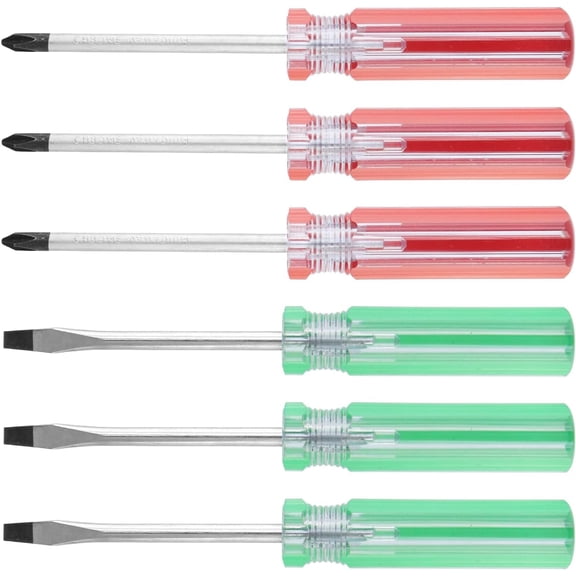 MKEUDQ-Magnetic Screwdriver Set 6 PCS, Magnetic 5mm Phillips and Flat Head Tips Screwdriver with 3 Inch Steel Shaft for Repair Home Improvement Craft