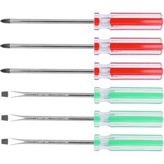MKEUDQ-Magnetic Screwdriver Set 6 PCS, Magnetic 5mm Phillips and Flat Head Tips Screwdriver with 4 Inch Steel Shaft for Repair Home Improvement Craft