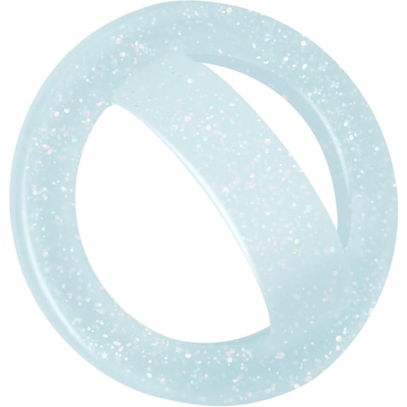 MKEUDQ-Magnetic Silicone Ring Grip Phone Holder, Rotating Finger Loop Ring Grip Holder, Soft and Portable, Strong Magnetic Attraction, Compatible with Magsafe Phone Case (Sparkle Blue)