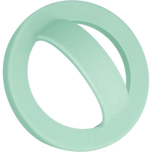 MKEUDQ-Magnetic Silicone Ring Grip Phone Holder, Rotating Finger Loop Ring Grip Holder, Soft and Portable, Strong Magnetic Attraction, Compatible with Magsafe Phone Case (Light Cyan)