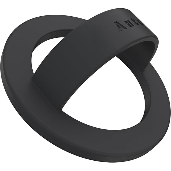 MKEUDQ-Magnetic Silicone Ring Grip Phone Holder, Strong Magnetic Attraction, Comfy and Portable, Removable Finger Loop Grip for Magsafe Phone Case (Black)