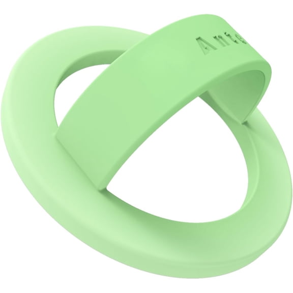 MKEUDQ-Magnetic Silicone Ring Grip Phone Holder, Strong Magnetic Attraction, Comfy and Portable, Removable Finger Loop Grip for Magsafe Phone Case (Light Green)
