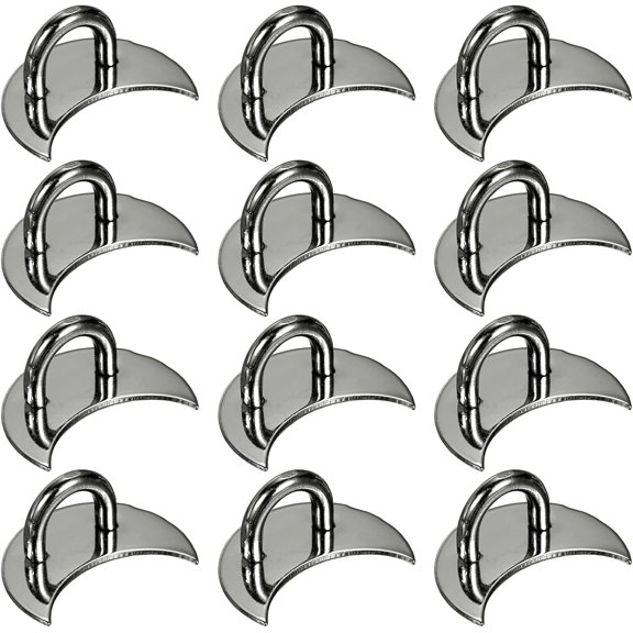 MKEUDQ-Metal Phone Charm Hook 1", 12Pcs Adhesive Moon Shaped Phone Finger Grip Hook Smartphones Keychain Ring Charm Loop for DIY Tablet Case Accessories, Black