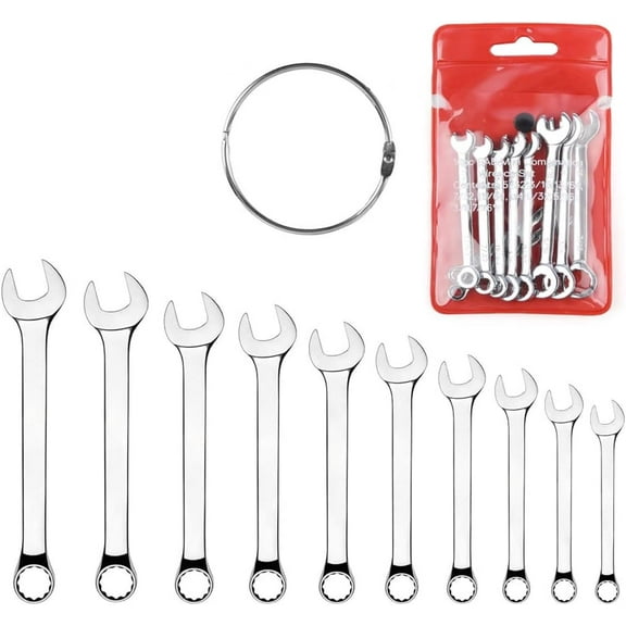 MKEUDQ-Mini Wrench Set Open End Wrench Combination Wrench Small Wrench Set, Metric and SAE (SAE)