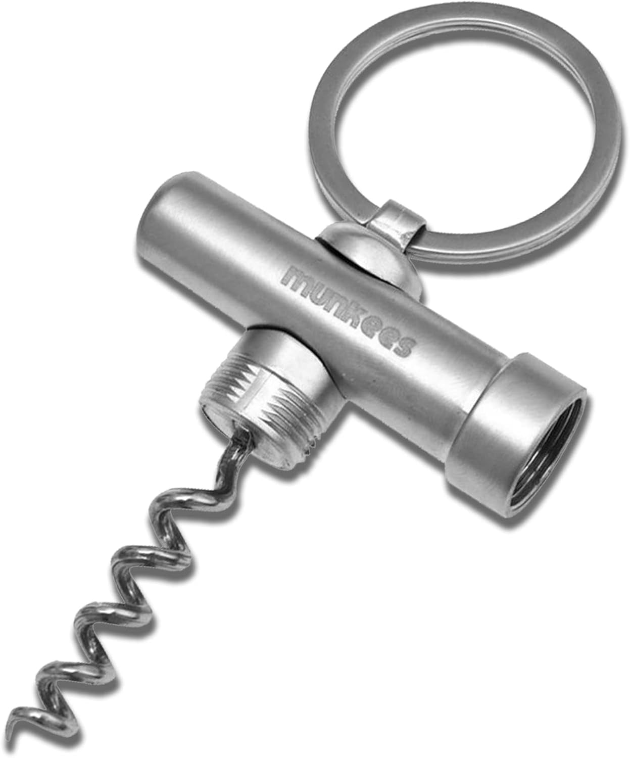 MKEUDQ-Munkees Mini Keychain Corkscrew Tool, Small Key Ring Wine Opener, Emergency Travel Cork Wine Opener, Portable Backpack Camping Kit, Wine Enthusiasts, Waiters, Bartenders, Bottle Opener Gift Se