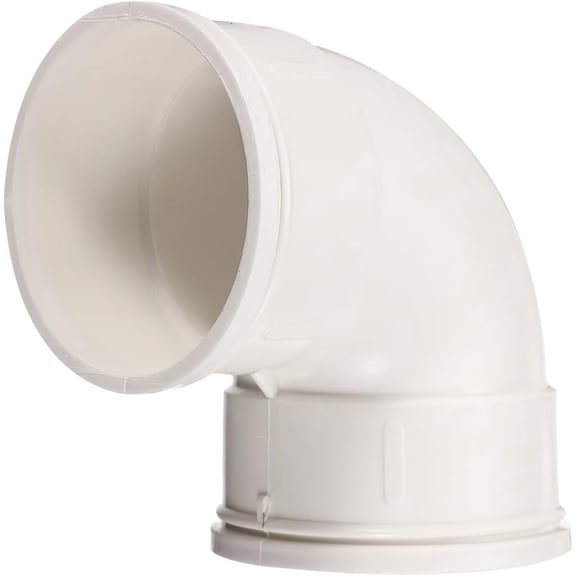 MKEUDQ-PVC 90 Degree Elbow (3" / 75mm ID, White) - Round Plastic Duct Coupler Pipe Connector Coupling Adapter Fitting, Fits Air Ventilation Exhaust Drain Waste Vent DWV Systems