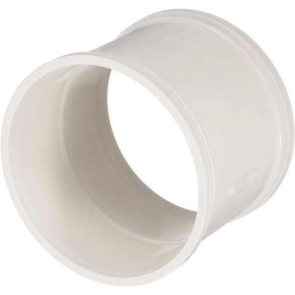 MKEUDQ-PVC Duct Coupler (4" / 110mm ID, White) - Straight Inline Plastic Round Pipe Connector Coupling Adapter Fitting, Fits Air Ventilation Exhaust Drain Waste Vent DWV Systems