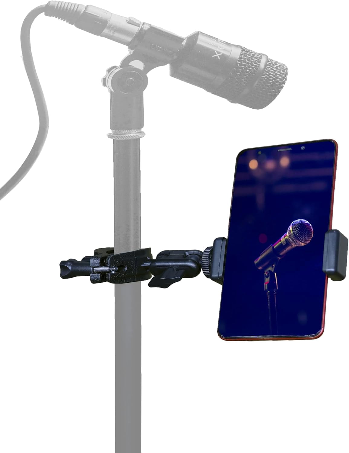 MKEUDQ-Phone Holder for Mic Stand Clamp for Music Microphone Stand Smartphone Mount Multi Angle 360° Swivel