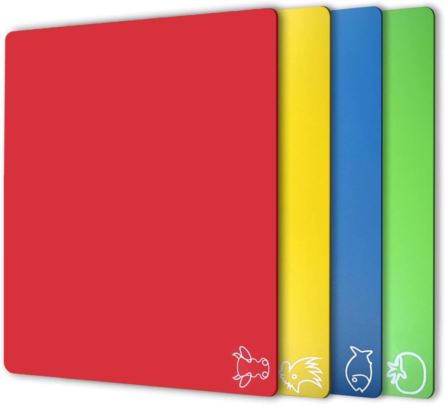 MKEUDQ-Plastic Cutting Boards for kitchen, Flexible Cutting Mats for Cooking, 100% Non-Slip Cutting Board for Meat and Vegatables, BPA-Free and Dishwasher Safe