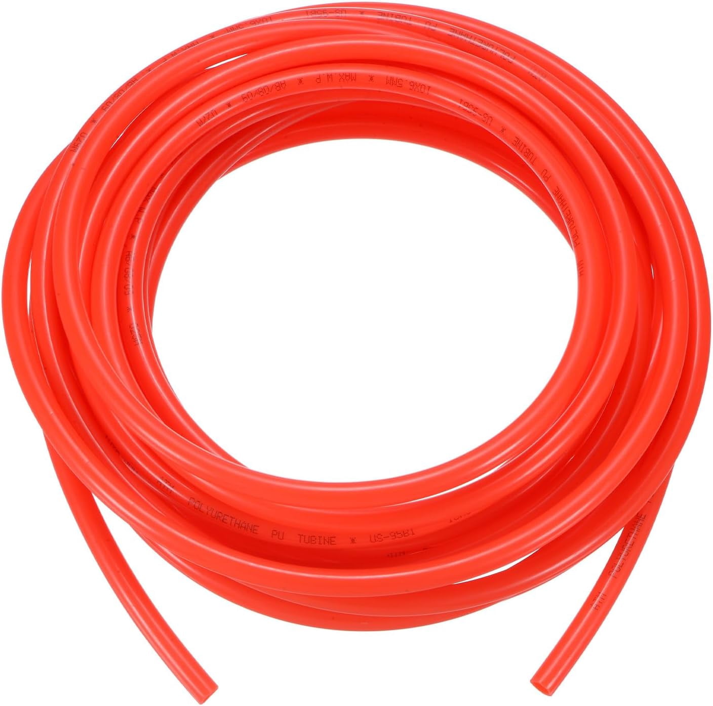 MKEUDQ-Pneumatic Tubing Pipe, 6.5mm(ID) x10mm(OD) PU Polyurethane Air Compressor Hose for Air Compressor Fitting/Gas/Fluid Transfer, Air Hose Line Tube [10M/32.8ft, Red]