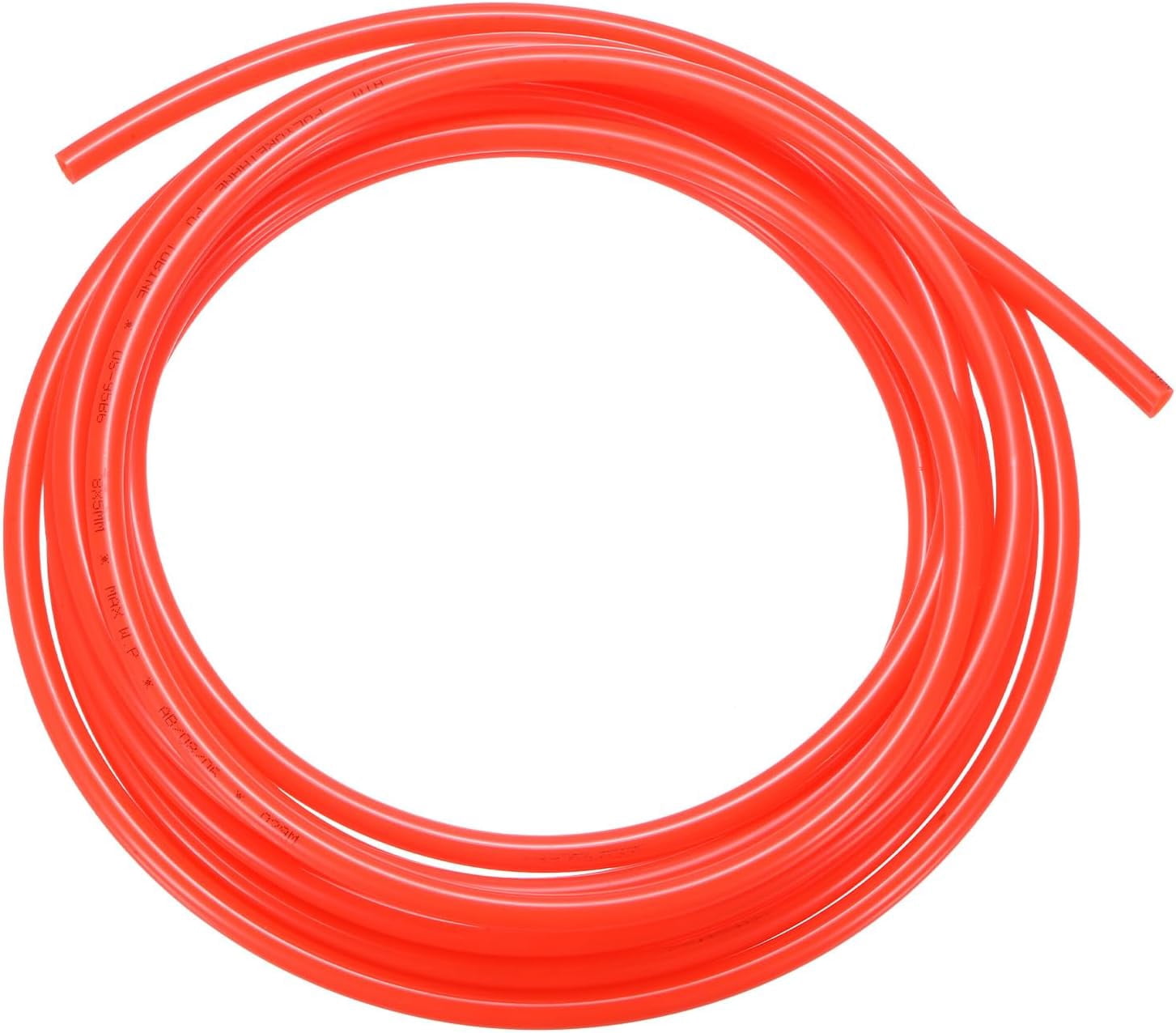 MKEUDQ-Pneumatic Tubing Pipe Pu Hose 8mm OD x 5mm ID 5 Meters(16.4 FT) Air Compressor PU Polyurethane Line Hose Tube for Air Compressor Water Fluid Transfer, Red