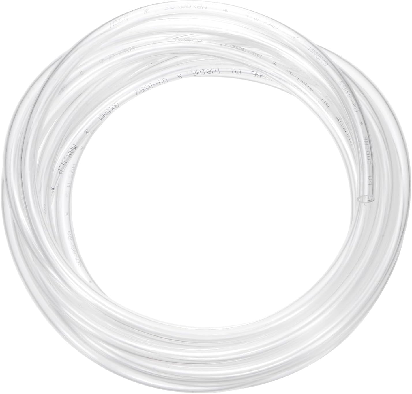 MKEUDQ-Pneumatic Tubing Pipe Pu Hose 8mm OD x 5mm ID 5 Meters(16.4 FT) Air Compressor PU Polyurethane Line Hose Tube for Air Compressor Water Fluid Transfer, Clear