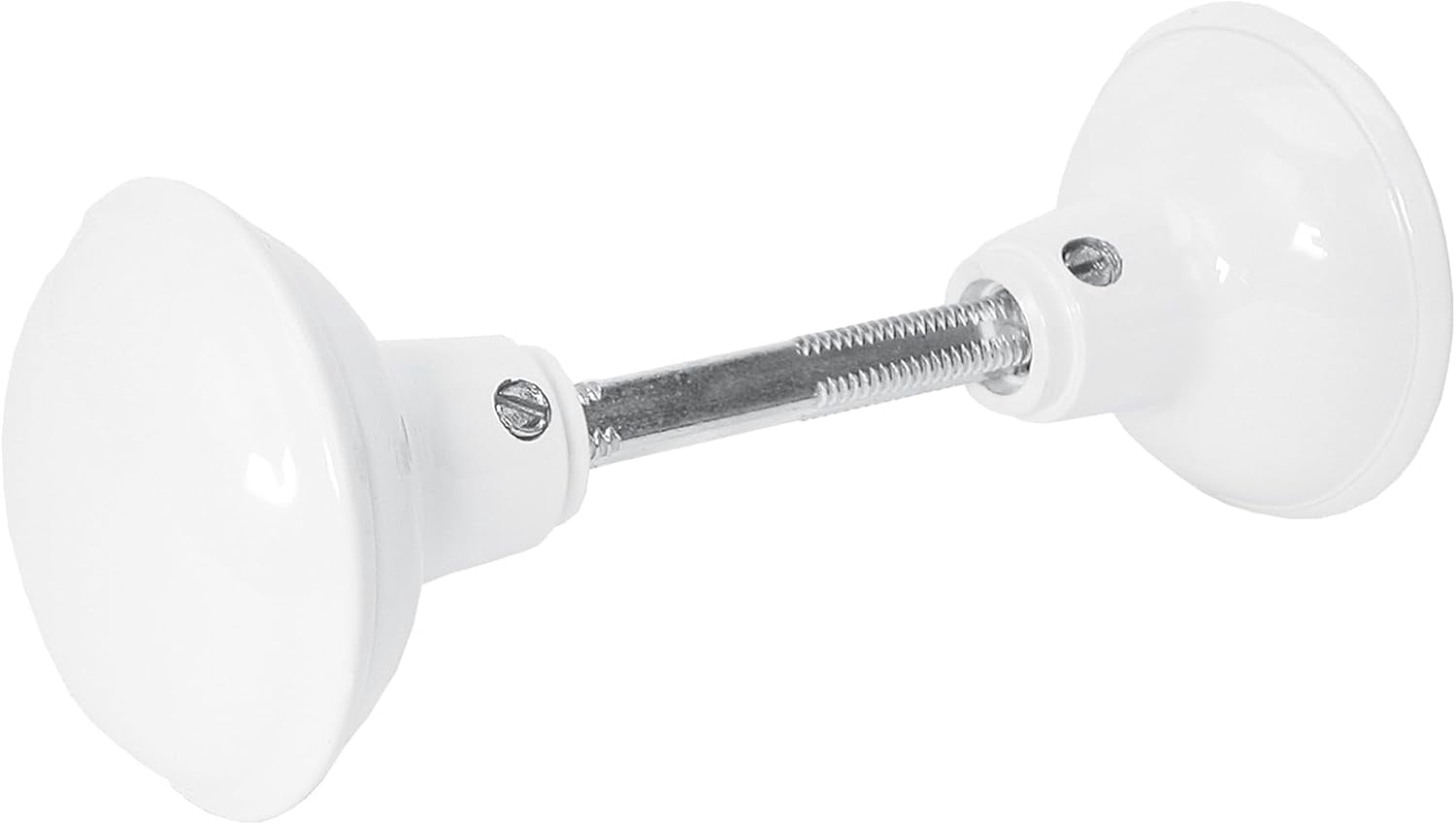 MKEUDQ-Prime-Line E 2319 Solid Brass Vintage Door Knob Spindle Set, 2-1/4 In. Outside Diameter, White (Single Pack)