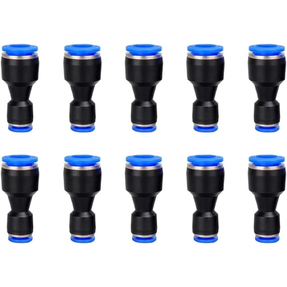 MKEUDQ-Reducer Push to Connect Fitting, 1/4" to 5/32" Tube OD, Reducing Pneumatic Quick Connector Coupler (Pack of 10)