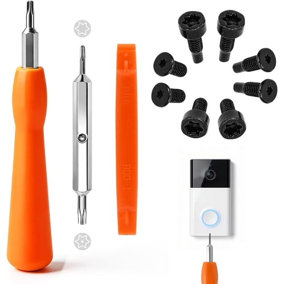 MKEUDQ-Ring Doorbell Screwdriver Replacement Tool, Double-Ended T6 T15 Screwdriver for Ring Camera, For Camera Video Doorbell Replacement, Wifi Password Reset 20 Screws Included