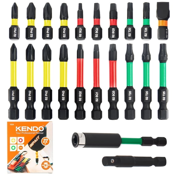 MKEUDQ-Screwdriver Bit Set, 22pcs Magnetic Impact Bit, 1/4" Hex Head Wrench, Precision CNC Machining, S2 Alloy Steel, High Torque Strength Precision Tools, Torx Bit Socket Sets with Storage Box