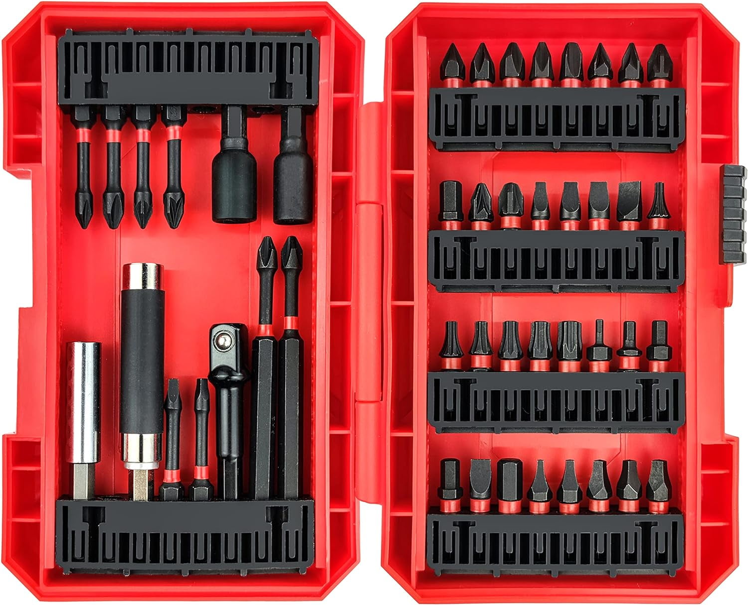 MKEUDQ-Screwdriver Bit Set 45 Piece, Impact Driver Bit Set for Drills and Drivers, Assorted Steel Drill Bits in Storage Case for Wood Metal Cement Drilling and Screwdriving,YY2020051
