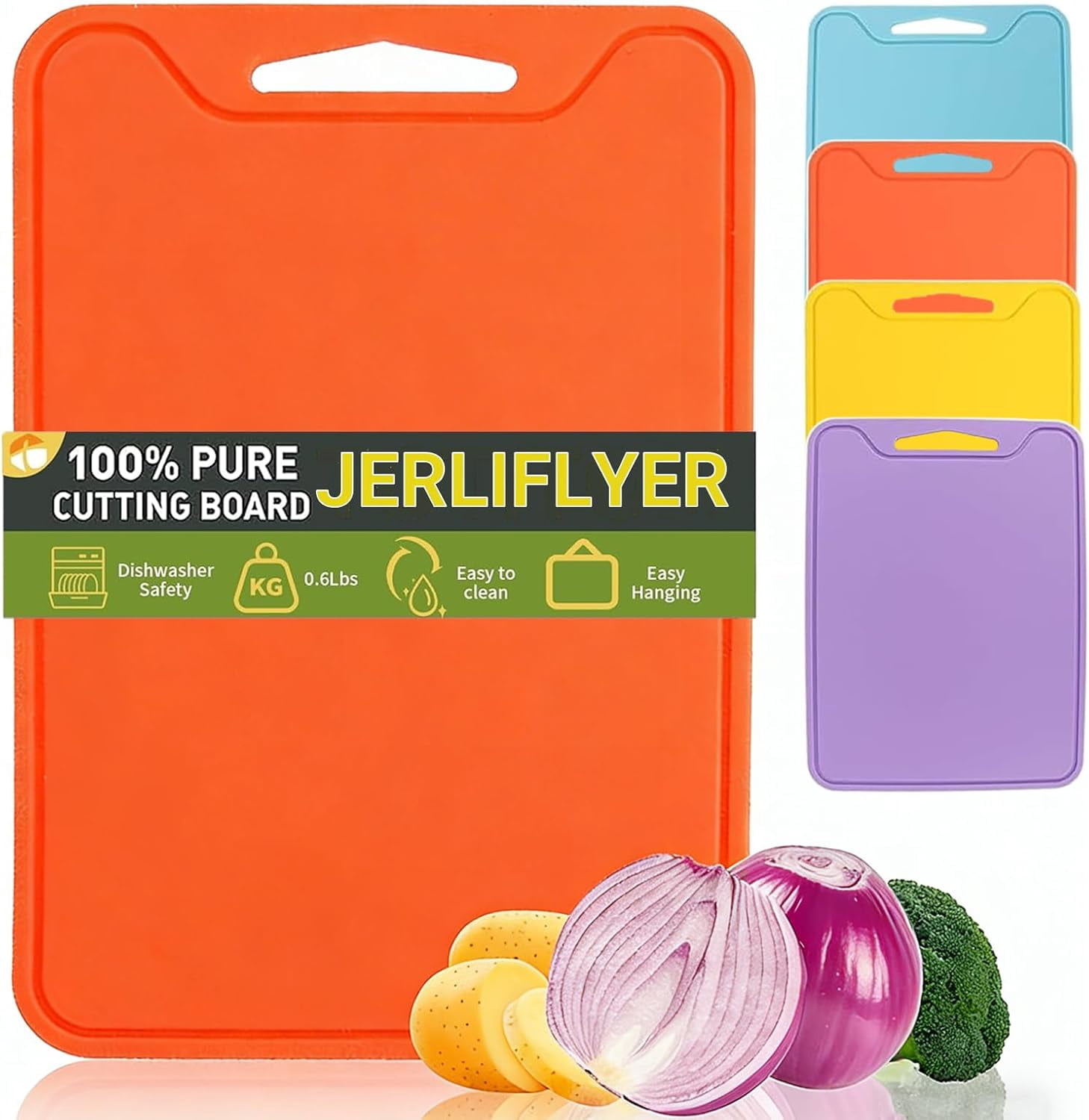 MKEUDQ-Silicone Cutting Board for Kitchen, 11.8''x 8.6'' Flexible Cutting Boards, BPA Free Non Slip Cutting Mat for Meat, Vegetables and Fruit,Dishwasher Safe (Orange)