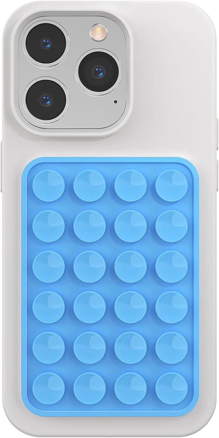 MKEUDQ-Silicone Phone Sticky Grip, Suction Phone Case Mount for iPhone and Android, Hands-Free Sticky Cell Phone Grip, Mobile Fidget Mirror Holder for Selfies and Videos