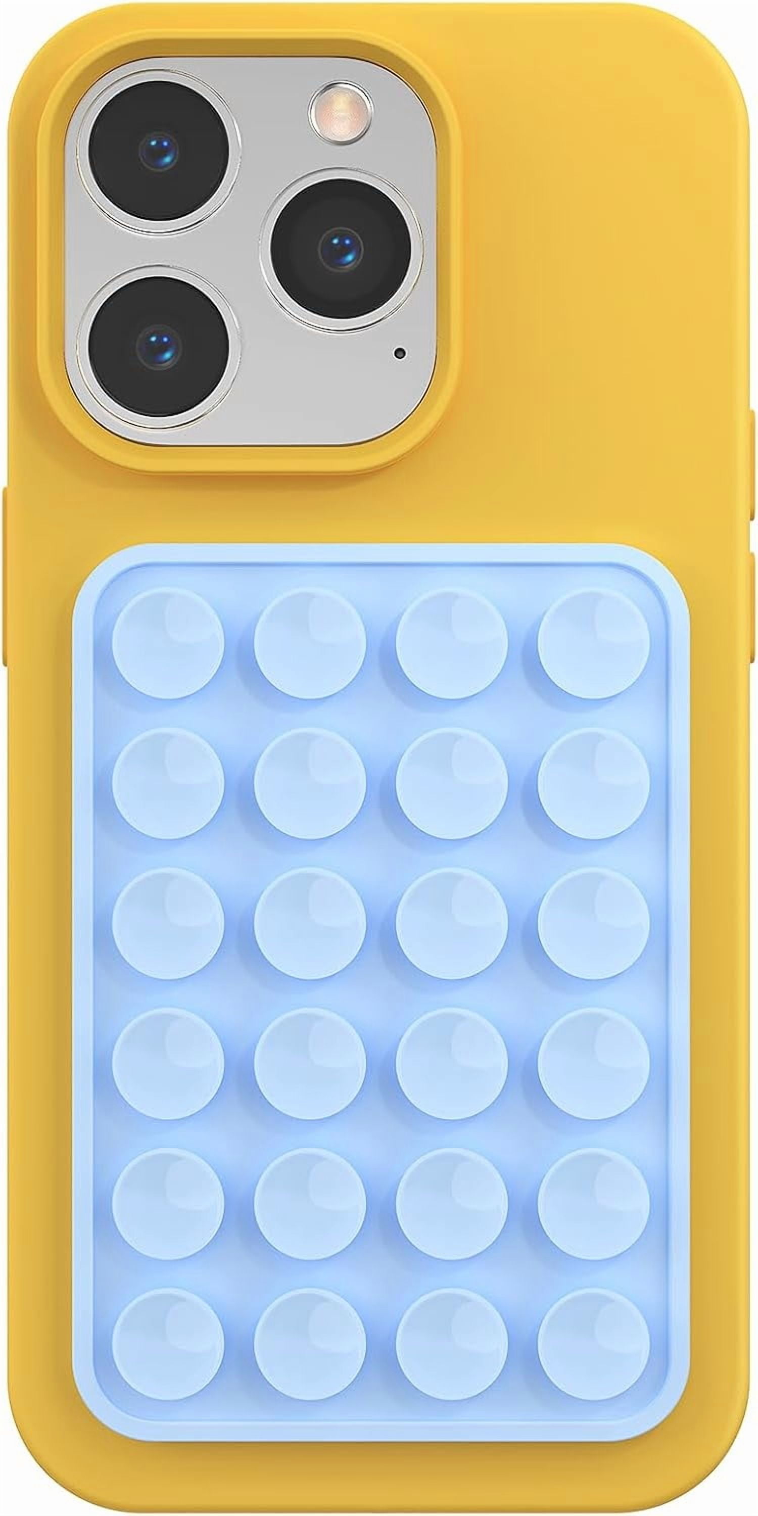 MKEUDQ-Silicone Phone Sticky Grip, Suction Phone Case Mount for iPhone and Android, Hands-Free Sticky Cell Phone Grip, Mobile Fidget Mirror Holder for Selfies and Videos