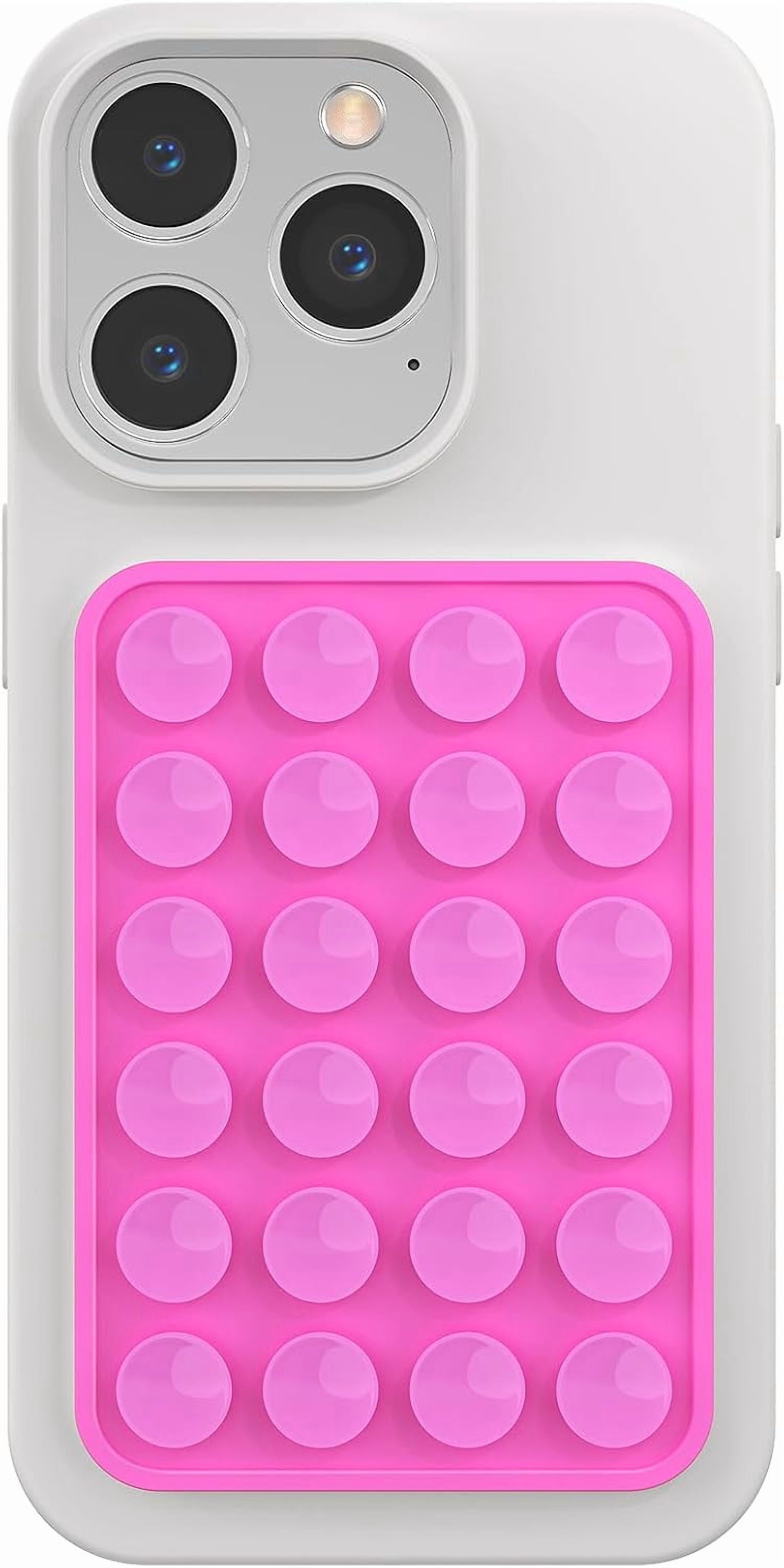 MKEUDQ-Silicone Phone Sticky Grip, Suction Phone Case Mount for iPhone and Android, Hands-Free Sticky Cell Phone Grip, Mobile Fidget Mirror Holder for Selfies and Videos