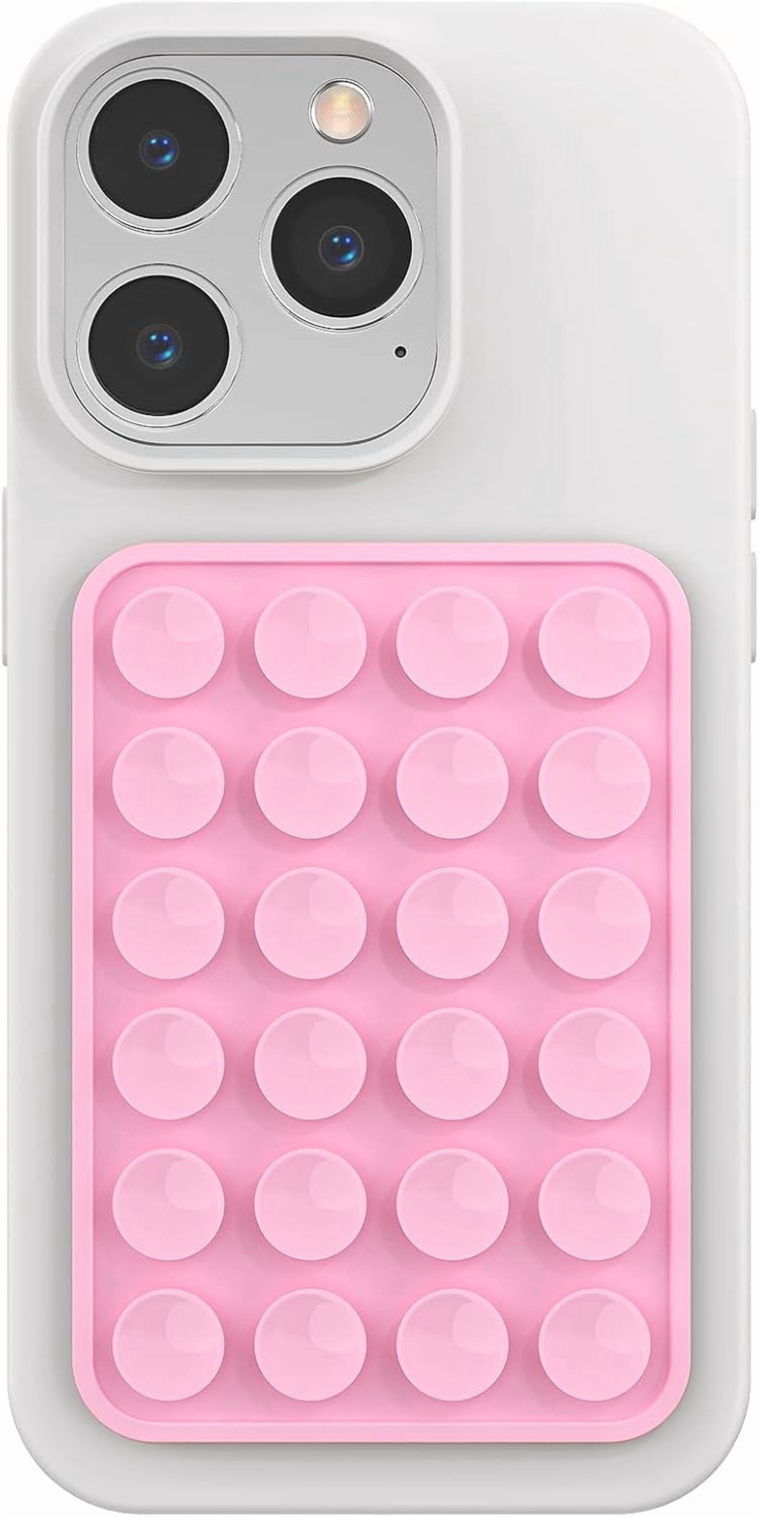 MKEUDQ-Silicone Phone Sticky Grip, Suction Phone Case Mount for iPhone and Android, Hands-Free Sticky Cell Phone Grip, Mobile Fidget Mirror Holder for Selfies and Videos