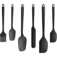 thumbnail image 1 of MKEUDQ-Silicone Rubber Spatula Set of 6, Cooking Brush for Oil, Rubber Spoon Spatula, Heat Resistant Non-Stick Flexible Scrapers or Baking, Cooking, and Mixing (Black), 1 of 2