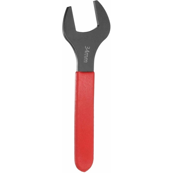 MKEUDQ-Single Open End Wrench 34mm Metric 15 Degree Offset Angle U-Shaped Open Ended Spanner Small Flat Head Blackening Wrench with Red Shank for Automotive Repair Furniture Assembly