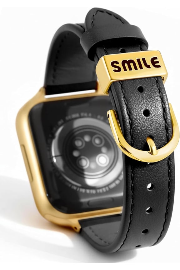 -Slim Leather Band Compatible with Apple Watch Bands Women 38mm 40mm 41mm 42mm(S11/10) 44mm 45mm 46mm 49mm Genuine Leather Strap with Metal Loop for iWatch Series 11/10/9/8/7/6/5/4/3/2/1 SE