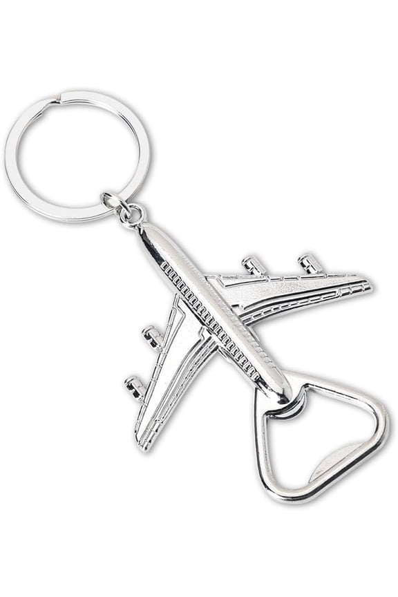-Stainless Steel Airplane Bottle Opener Keychain for Pilot Gifts, Keychain Bottle Openers