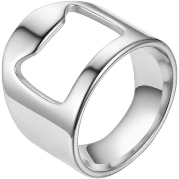 MKEUDQ-Stainless Steel Creative Beer Bar Tool Finger Bottle Opener Ring for Men Women