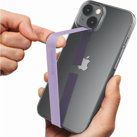 MKEUDQ-Stretchable Silicone Phone Strap, Flexible and Elastic Grip Holder for iPhone & Android, Secure Phone Loops Finger Grip with Wireless Charging Support Sinji Loop Lavender