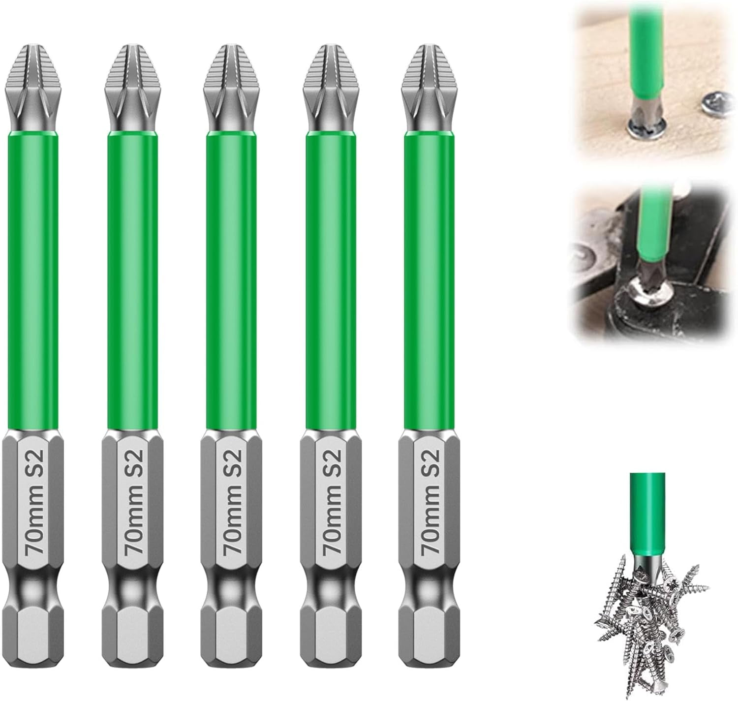 MKEUDQ-Strong Magnetic Durability Screwdriver Drill Bit Set, 2026 new Magnetic Drill Bit Set Anti-Shock Impact Driver Bit Set for Home DIY Professional Use (5, 70mm)
