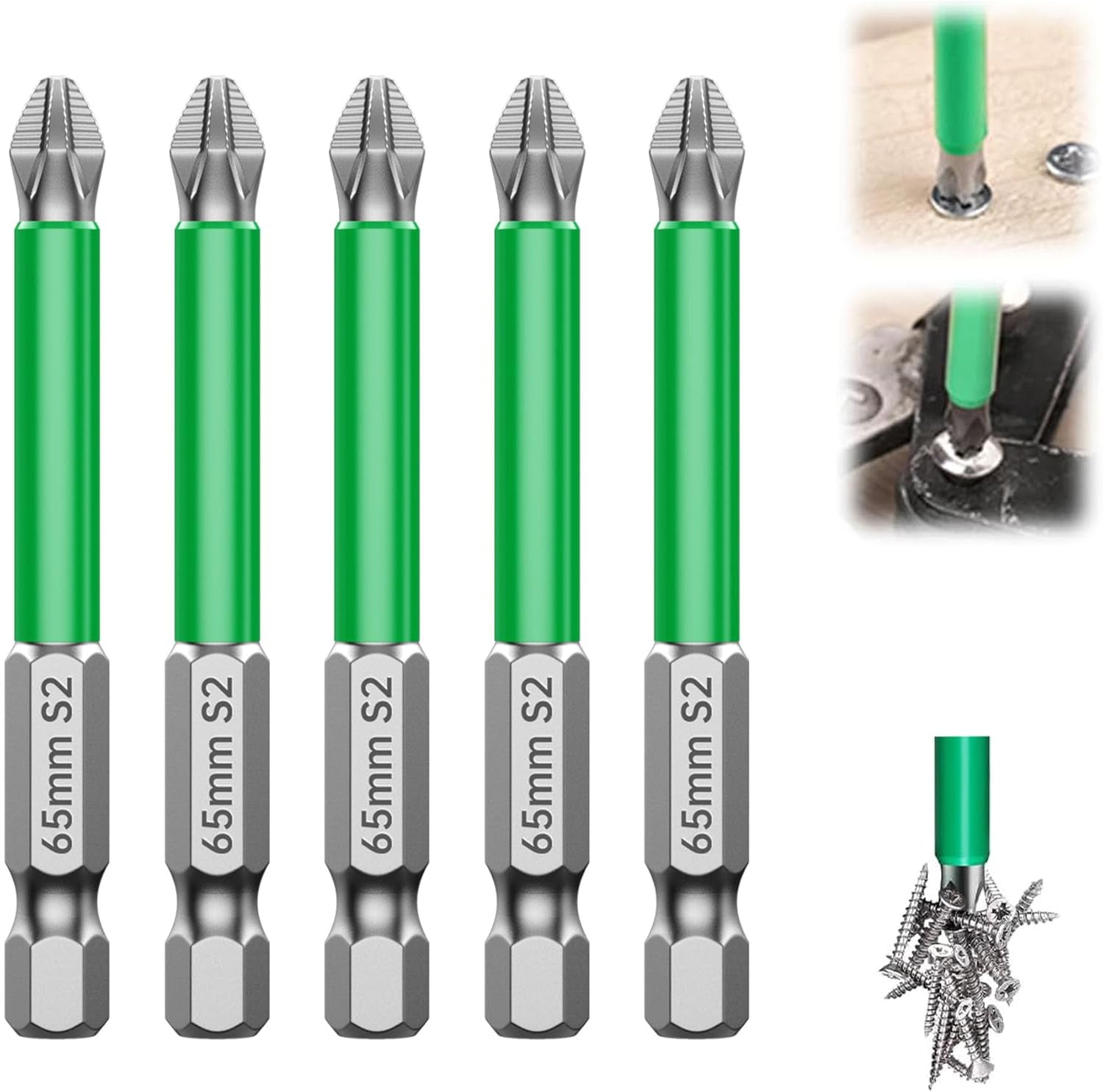 MKEUDQ-Strong Magnetic Durability Screwdriver Drill Bit Set, 2026 new Magnetic Drill Bit Set Anti-Shock Impact Driver Bit Set for Home DIY Professional Use (5, 65mm)
