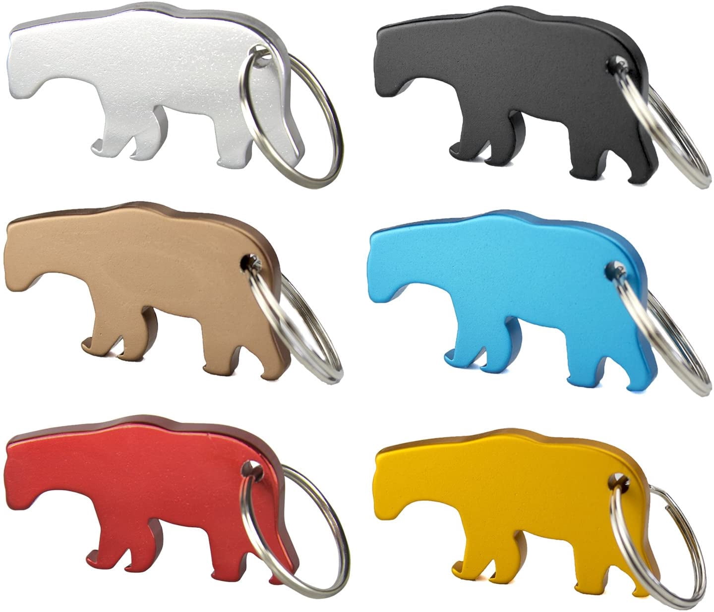MKEUDQ-Swatom Bear Aluminum Alloy Beer Bottle Opener Keychain Key Tag Chain Ring Accessories