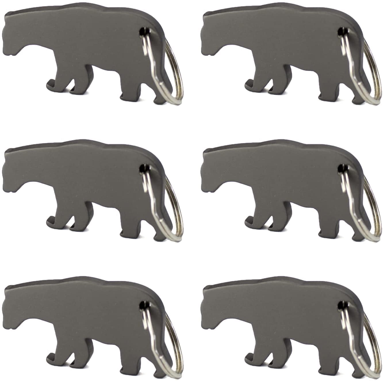 MKEUDQ-Swatom Black Bear Keychain Bottle Opener Beer Opener Tool Key Tag Chain Ring Accessories (6P,)