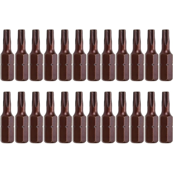 MKEUDQ-T25 Torx Bit Set Six Points Magnetic Security Torx Screwdriver Bits with 1/4" Hex Shank - 24pcs