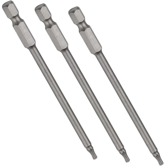 MKEUDQ-Torx Screwdriver Bits, 1/4 Inch Hex Shank Screwdriver Bits, T10 Magnetic Security Tamper Proof Bit, S2 Steel Torx Head Screw Driver Bit, 100mm Length, for Repair Work, 3 Pcs