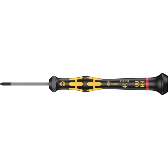 MKEUDQ-WERA 05030118001 1550 PH ESD Kraftform Micro Screwdriver for Phillips Screws, PH 00 x 40 mm