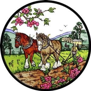 MKEUDQ-WINGED HEART Static Window Cling in a Ploughing Design