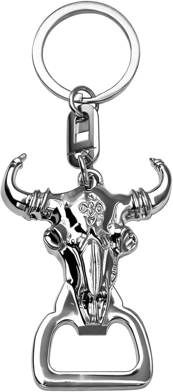 MKEUDQ-Western Keychain Bottle Opener Cowboy Longhorn Bottle Opener Keychain Tool Vintage Key Ring for Western Accessories
