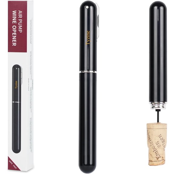 MKEUDQ-Wine Air Pressure Pump Bottle Opener With Cutting Wine Bottle Foil Knife, Efficient Corkscrew Bottle Opener,Easy Screw Out Tool,Great For Wine Lovers,Perfect Wine Gift. (black), small
